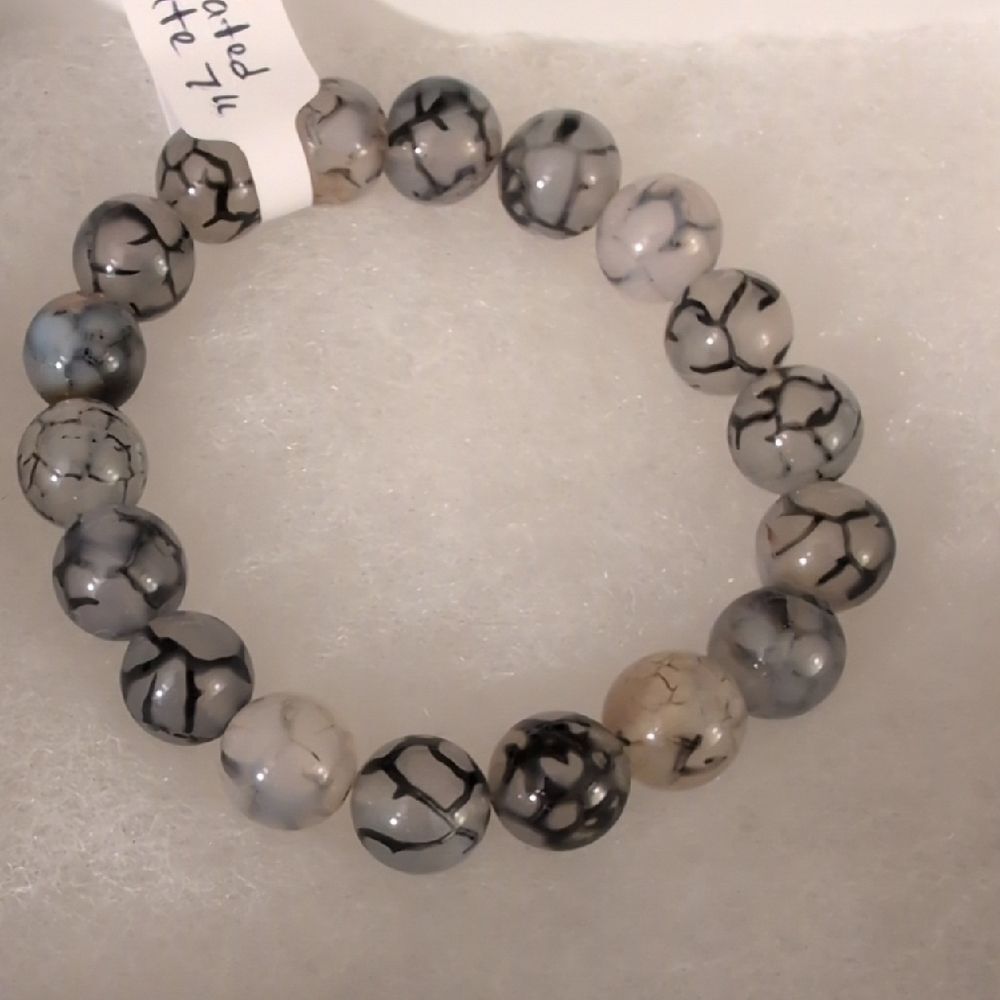 Handmade Dyed Rutilated Agate Stretch Bracelet